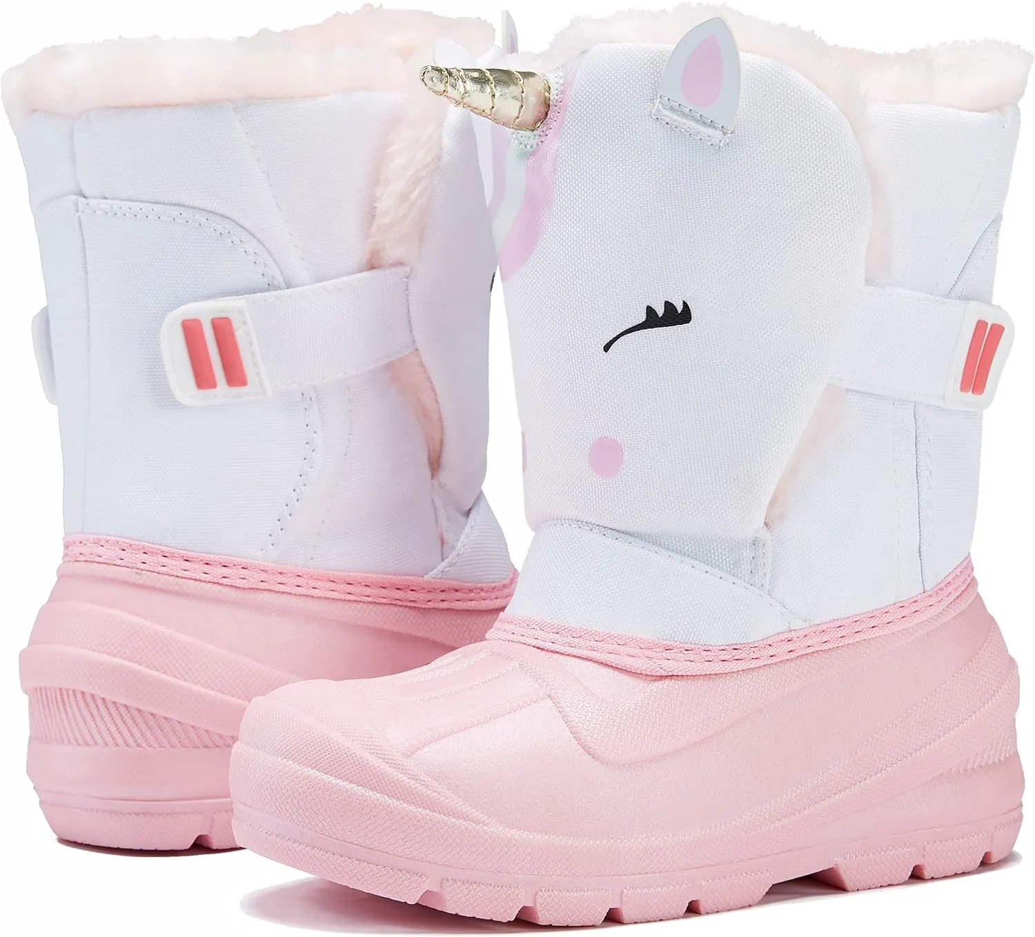 MORENDL Kids' Snow Boots Insulated Waterproof Fur Lined Warm Anti-Slip Winter Shoes for Boys and Girls Outdoor Walking(Toddler/Little Kid)