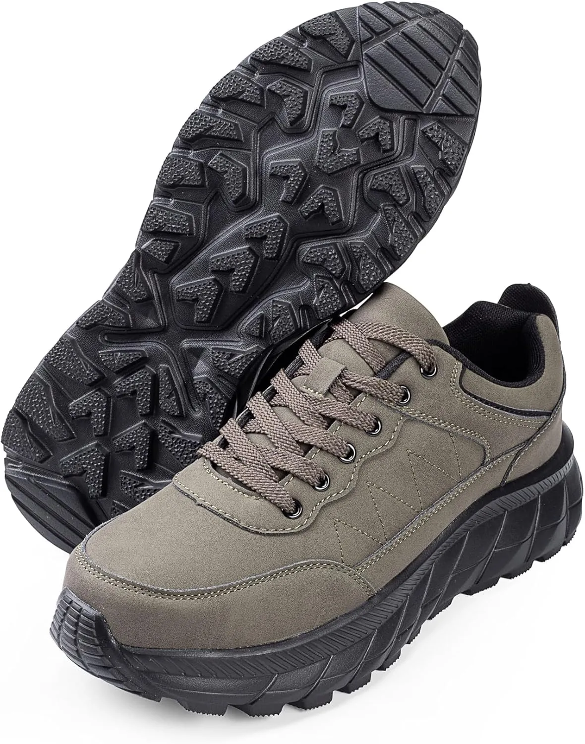 Mr.Right Men's Hiking Light Weight Non Slip Comfortable Work Shoes, Outdoor Casual Sneakers Walking Waterproof Shoes for Men