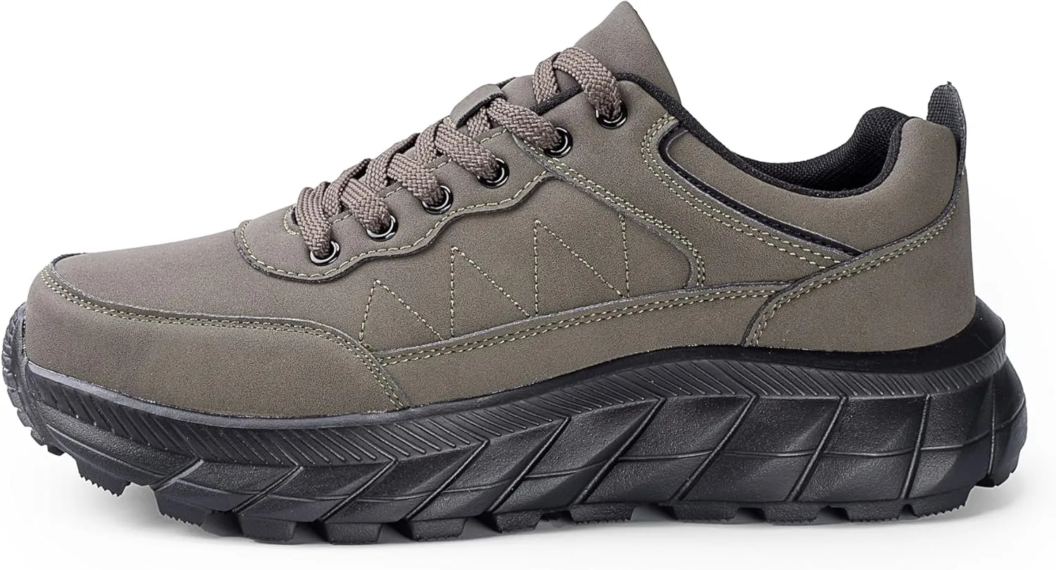 Mr.Right Men's Hiking Light Weight Non Slip Comfortable Work Shoes, Outdoor Casual Sneakers Walking Waterproof Shoes for Men