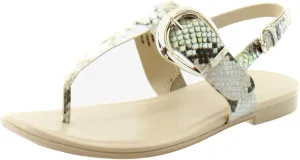 Naturalizer Womens Taylor T-Strap Slingback Flat Sandal