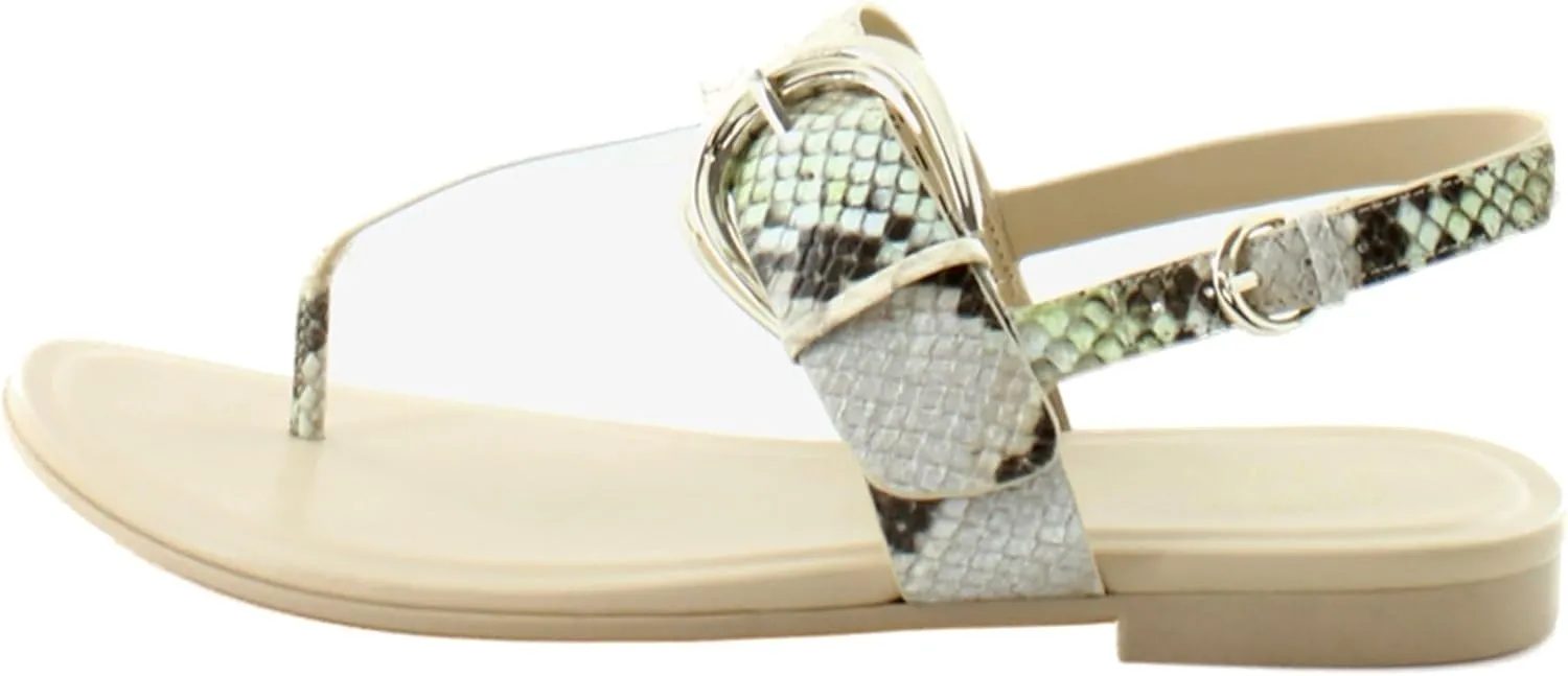 Naturalizer Womens Taylor T-Strap Slingback Flat Sandal