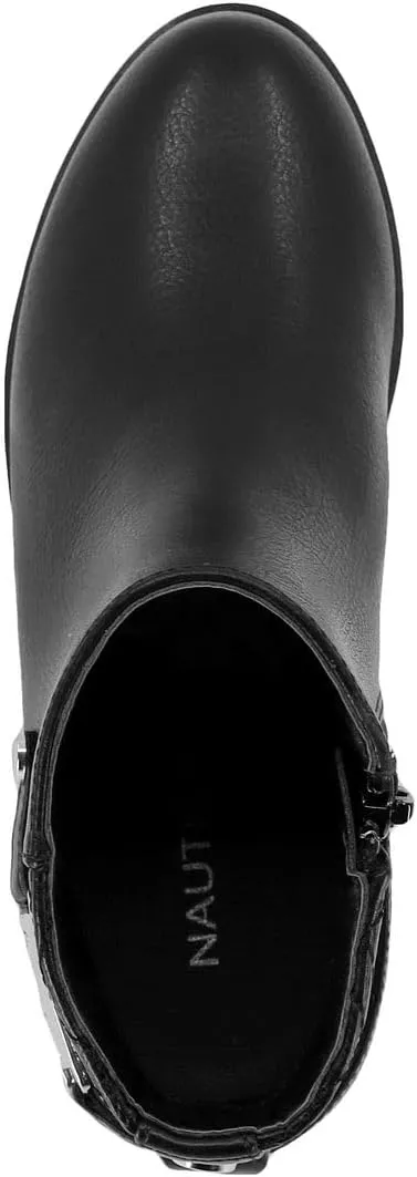 Nautica Kids Girls Ankle Bootie With Side Buckle and Zipper, Dress Boot -For Youth & Toddler (Toddler/Little/Big Kids)