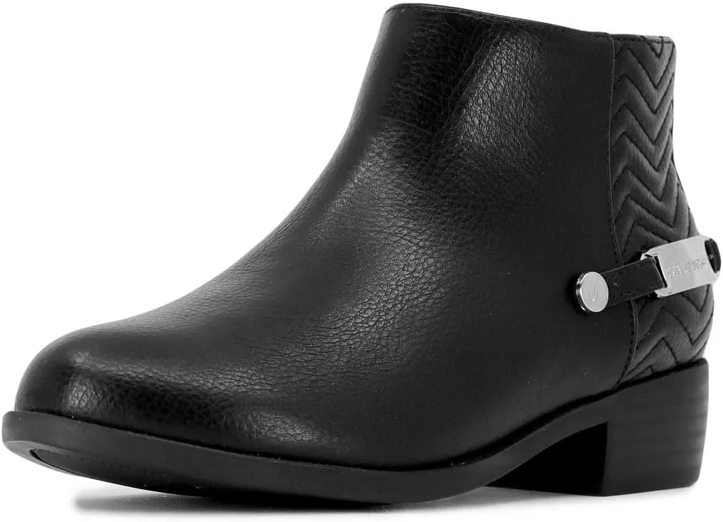 Nautica Kids Girls Ankle Bootie With Side Buckle and Zipper, Dress Boot -For Youth & Toddler (Toddler/Little/Big Kids)