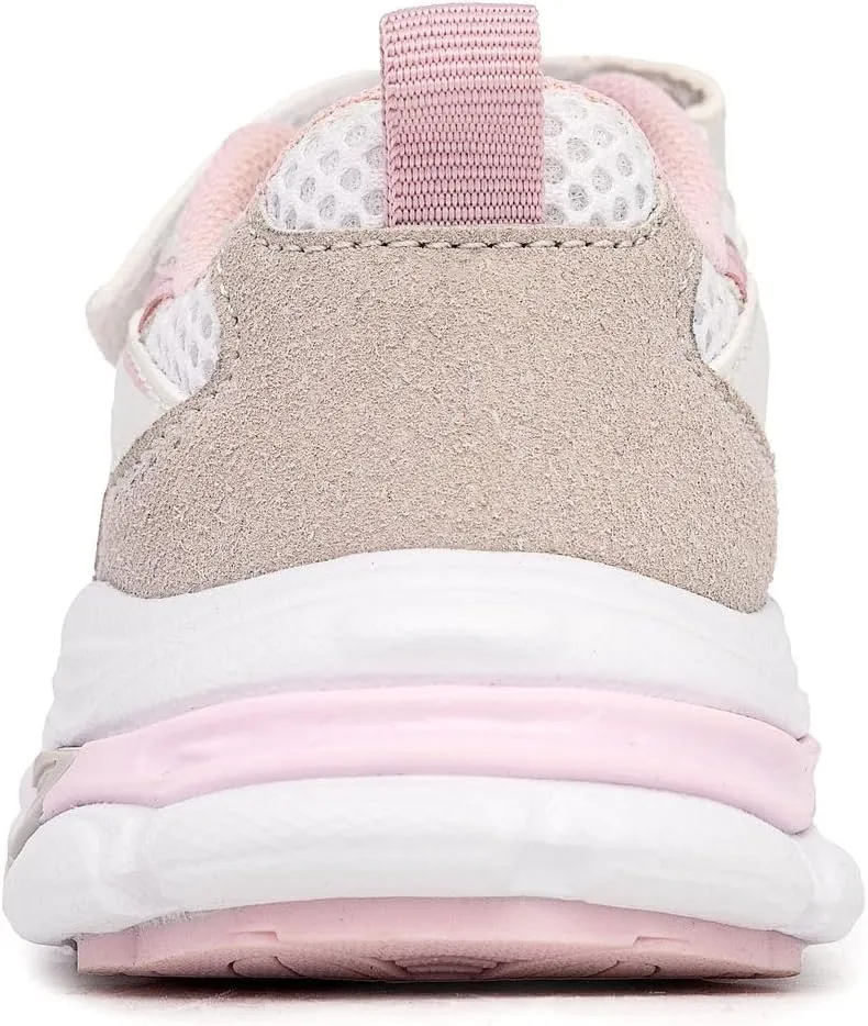 Nautica Kids Girls Athletic Sneakers - Comfortable Running Shoes with Adjustable Hook-and-Loop Strap, Toddler/Little Kid Sizes
