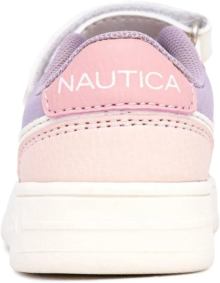 Nautica Kids Girls Sneakers with Adjustable Strap and Bungee Straps | Comfortable Casual Shoes (Toddler/Little Kid)