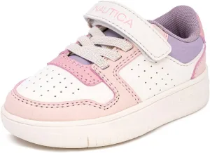 Nautica Kids Girls Sneakers with Adjustable Strap and Bungee Straps | Comfortable Casual Shoes (Toddler/Little Kid)