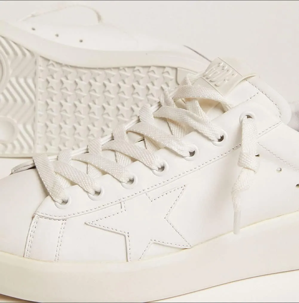 nesho Sneakers for Women Minimalist Leather Trainers Comfortable Hard-Wearing Outdoor Low-top Sport Shoes