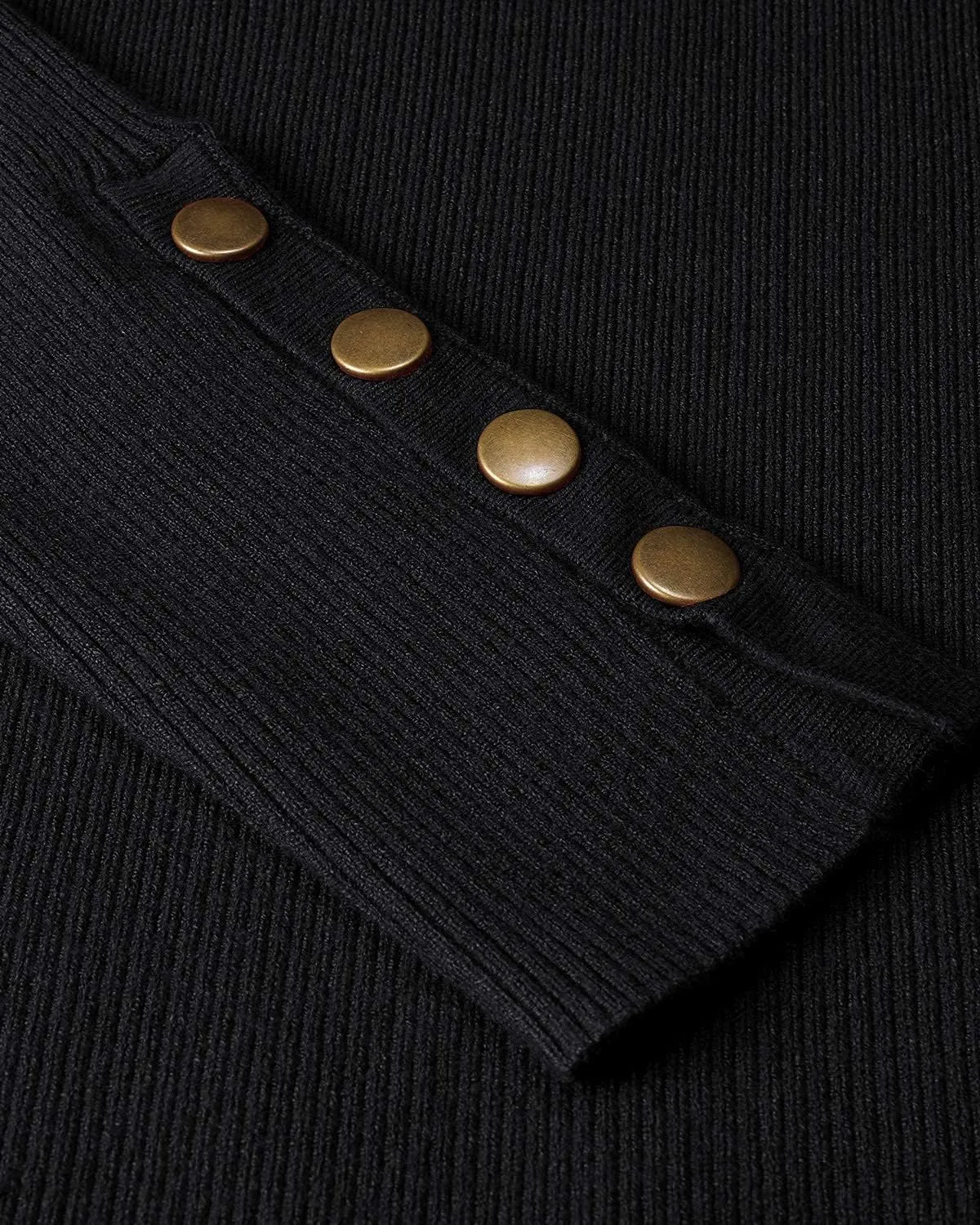 Newshows Women's Fall Fashion Sweater Long Sleeve Crew Neck Button Stretch Casual Pullover Tops Winter Clothes Trendy