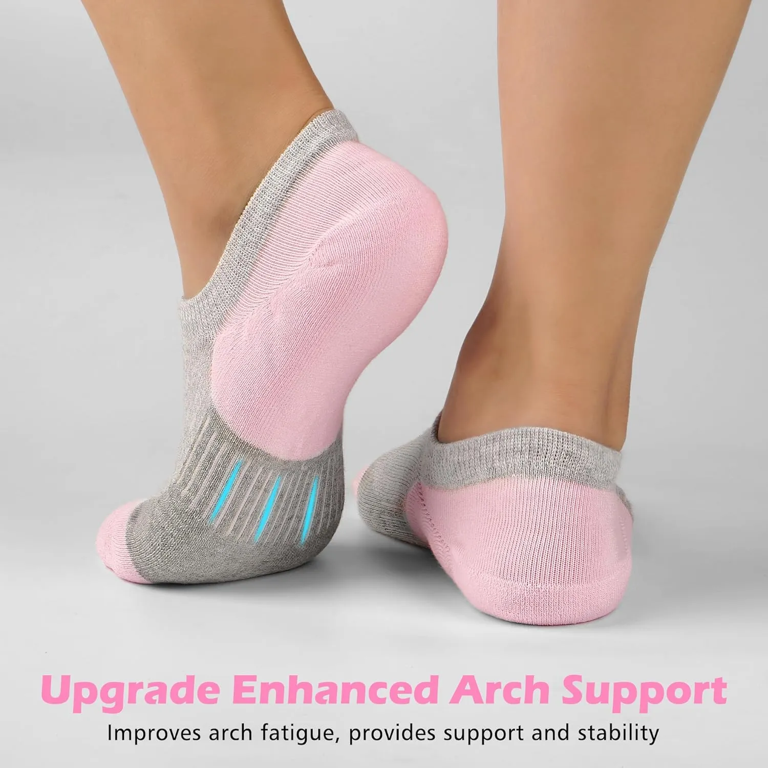 No Show Socks for Women Running Hiking Athletic Non Slip Low Socks 5 Pairs