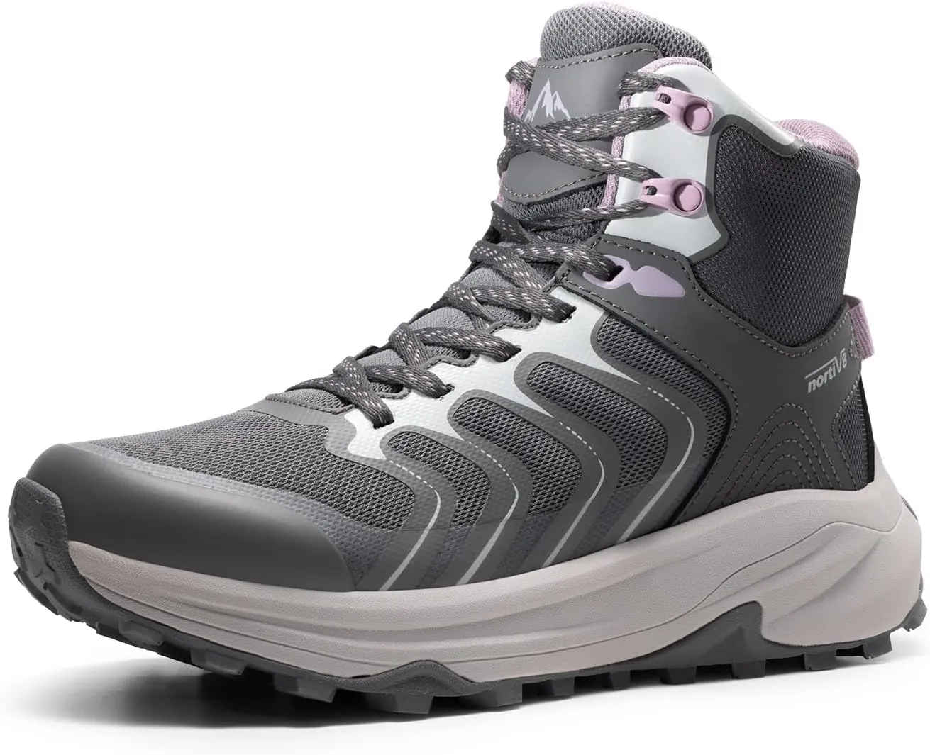 NORTIV 8 Women's Hiking Boots Waterproof with Arch Support Sneakers Walking Outdoor Comfortable Lightweight Boot Echo Mid