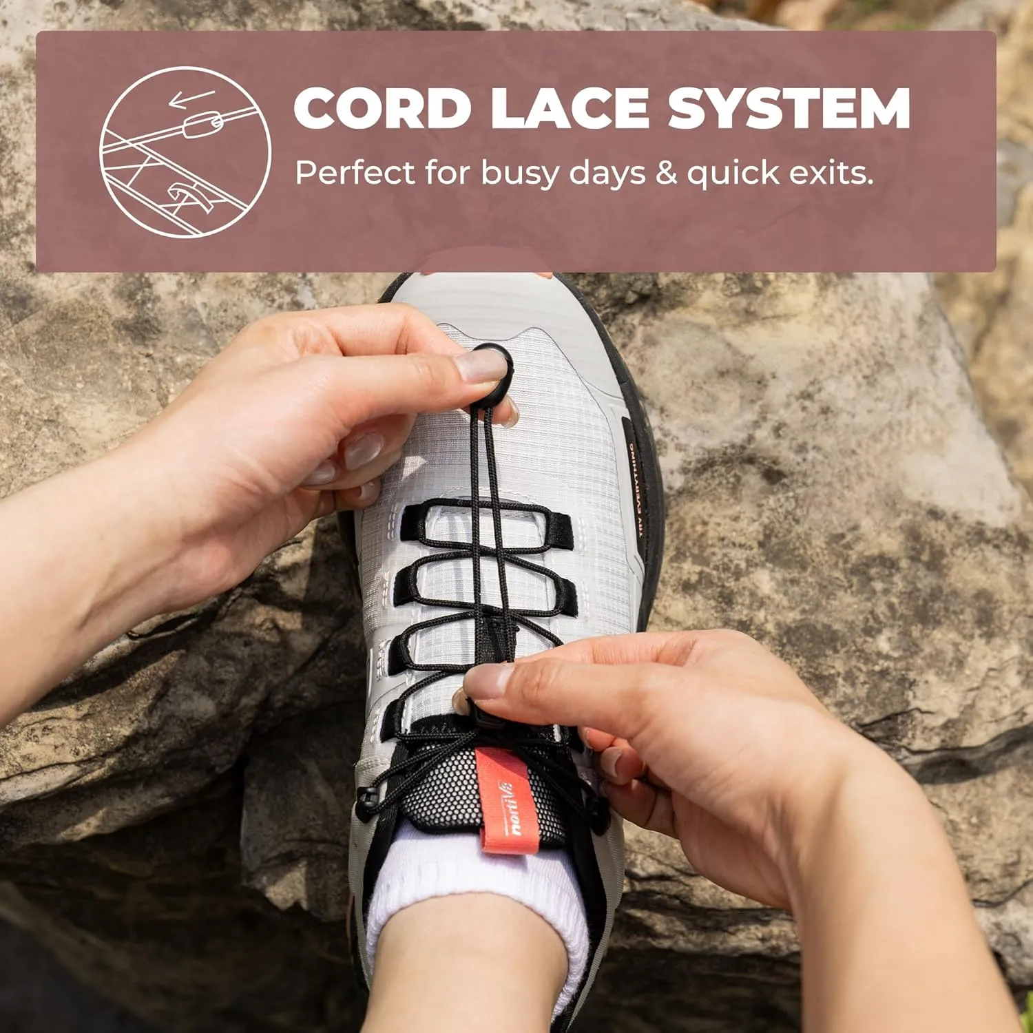 NORTIV 8 Women's Lightweight Hiking Shoes Quick Laces Outdoors Sneakers