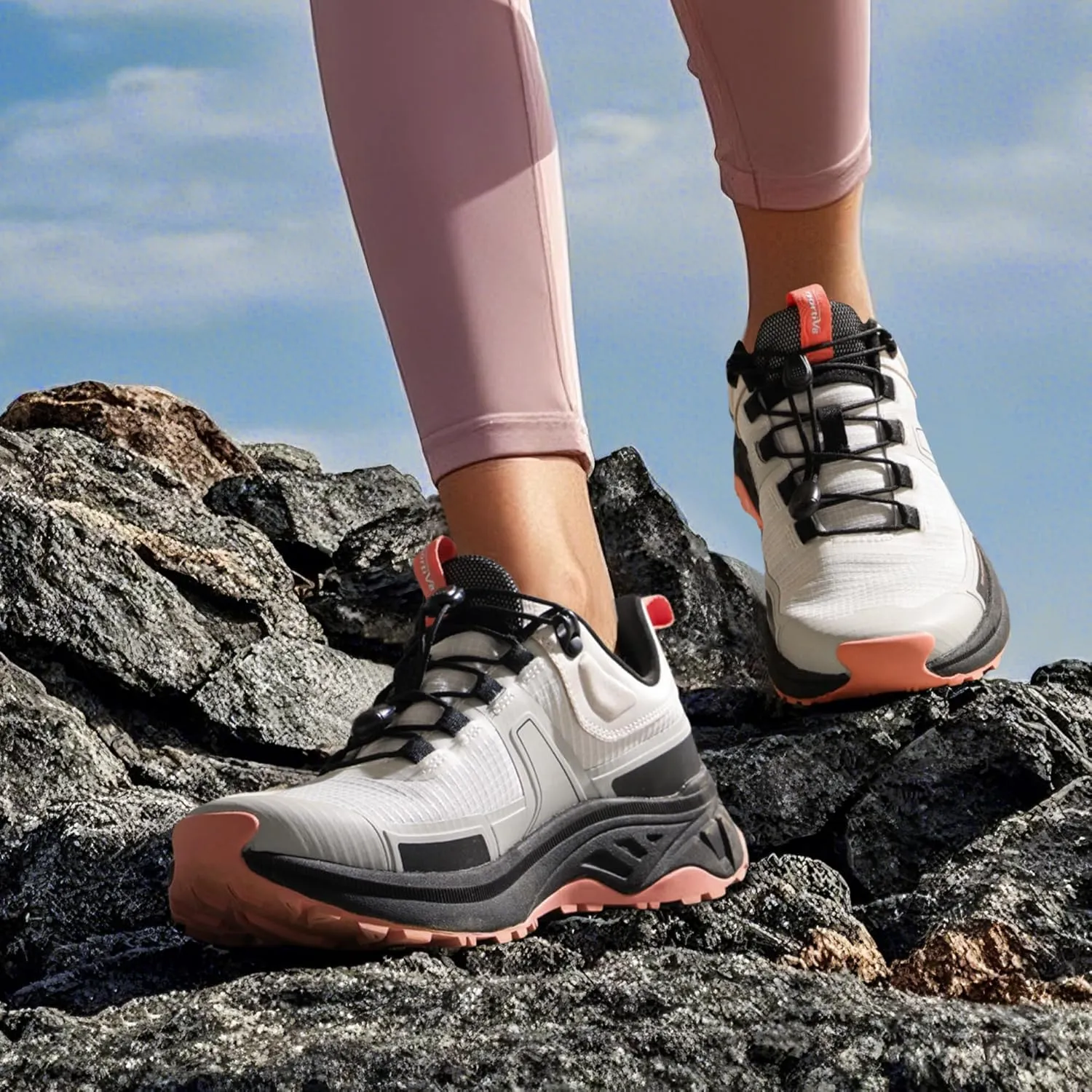 NORTIV 8 Women's Lightweight Hiking Shoes Quick Laces Outdoors Sneakers