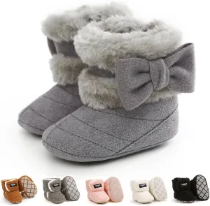 Ohwawadi Infant Baby Boots Boys Girls Cozy Fleece Slippers Snow Boots Winter Baby Girl Shoes Warm Baby Crib Footwear for Newborn Toddlers