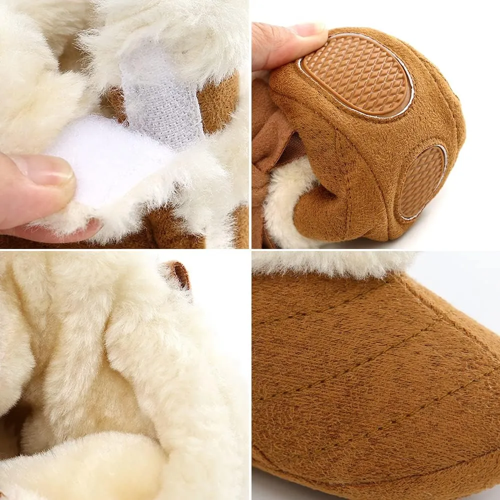 Ohwawadi Infant Baby Boots Boys Girls Cozy Fleece Slippers Snow Boots Winter Baby Girl Shoes Warm Baby Crib Footwear for Newborn Toddlers