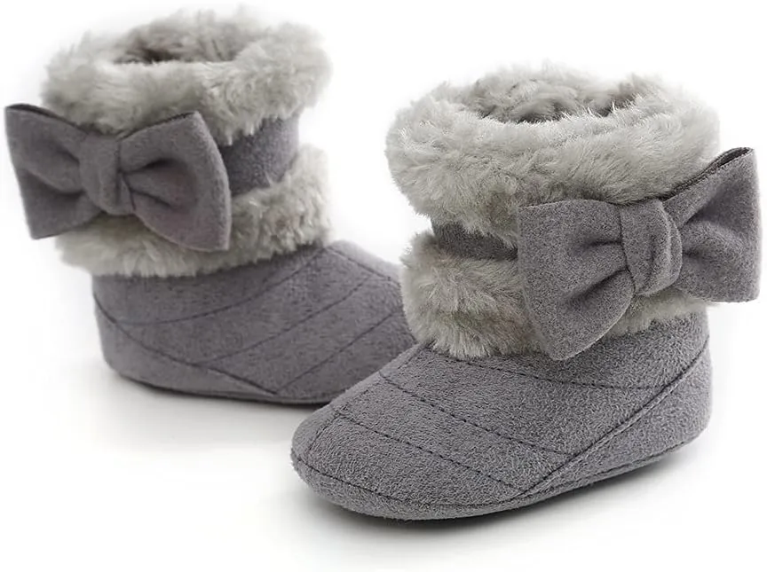 Ohwawadi Infant Baby Boots Boys Girls Cozy Fleece Slippers Snow Boots Winter Baby Girl Shoes Warm Baby Crib Footwear for Newborn Toddlers