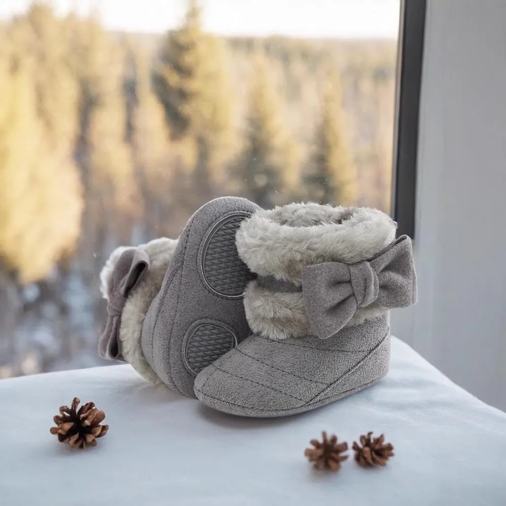 Ohwawadi Infant Baby Boots Boys Girls Cozy Fleece Slippers Snow Boots Winter Baby Girl Shoes Warm Baby Crib Footwear for Newborn Toddlers