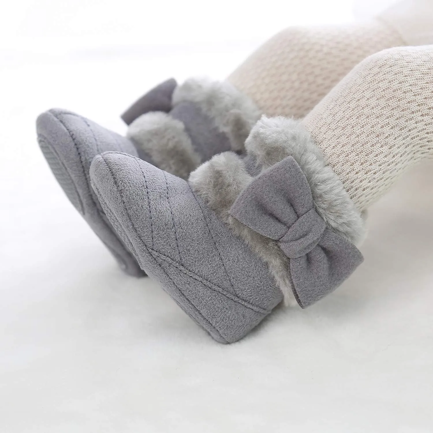 Ohwawadi Infant Baby Boots Boys Girls Cozy Fleece Slippers Snow Boots Winter Baby Girl Shoes Warm Baby Crib Footwear for Newborn Toddlers