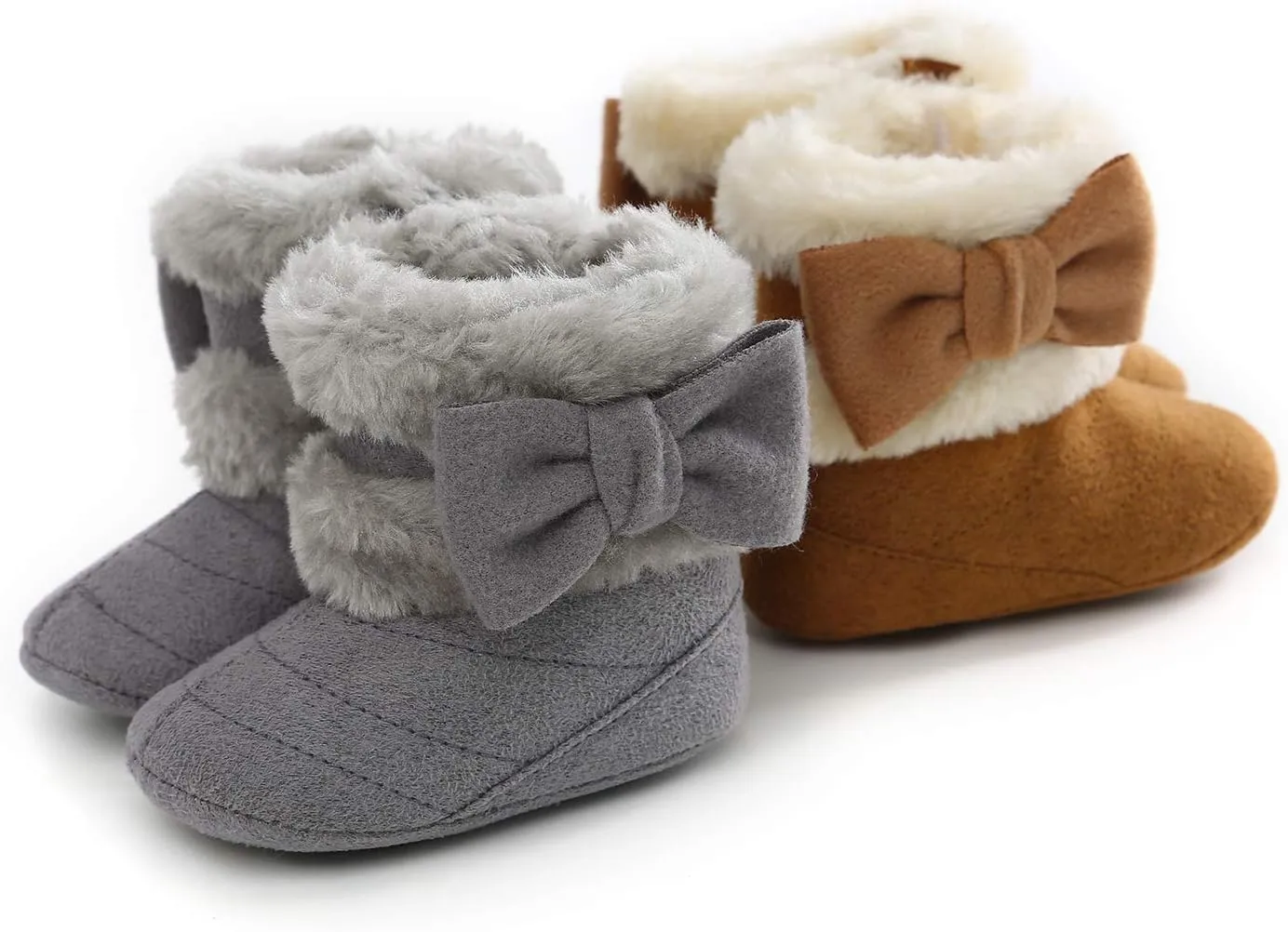 Ohwawadi Infant Baby Boots Boys Girls Cozy Fleece Slippers Snow Boots Winter Baby Girl Shoes Warm Baby Crib Footwear for Newborn Toddlers
