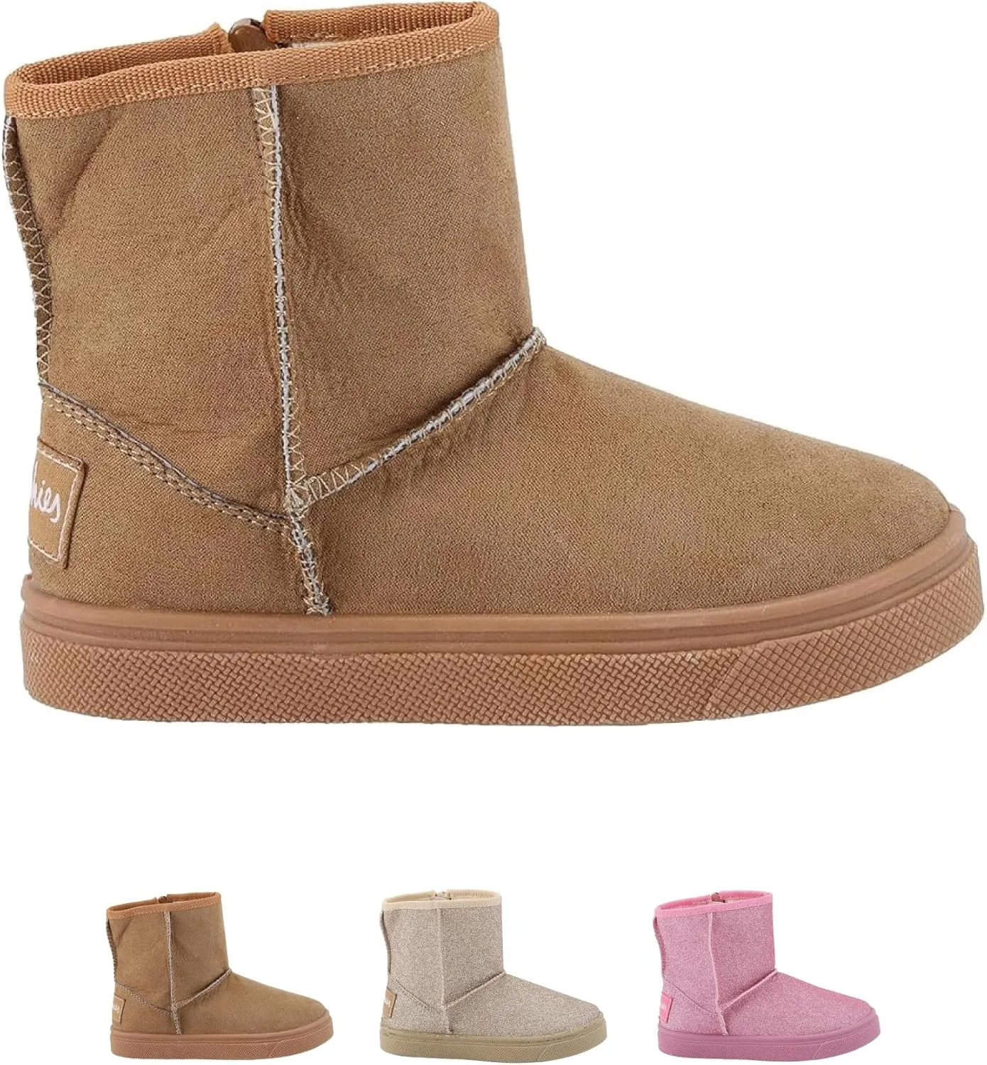 Oomphies Frost Kids' Cozy Boots with Faux Fur Lining and Side Zipper – Durable Microfiber Upper, Rubber Sole