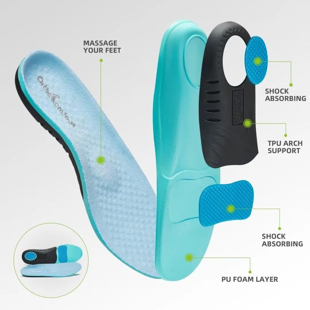 OrthoComfoot Women's Orthopedic Slip-On Loafers Walking Shoes: Comfortable Arch Support Slippers for Plantar Fasciitis, Casual Canvas Orthotic Mule Clogs for Foot Heel Pain Relief