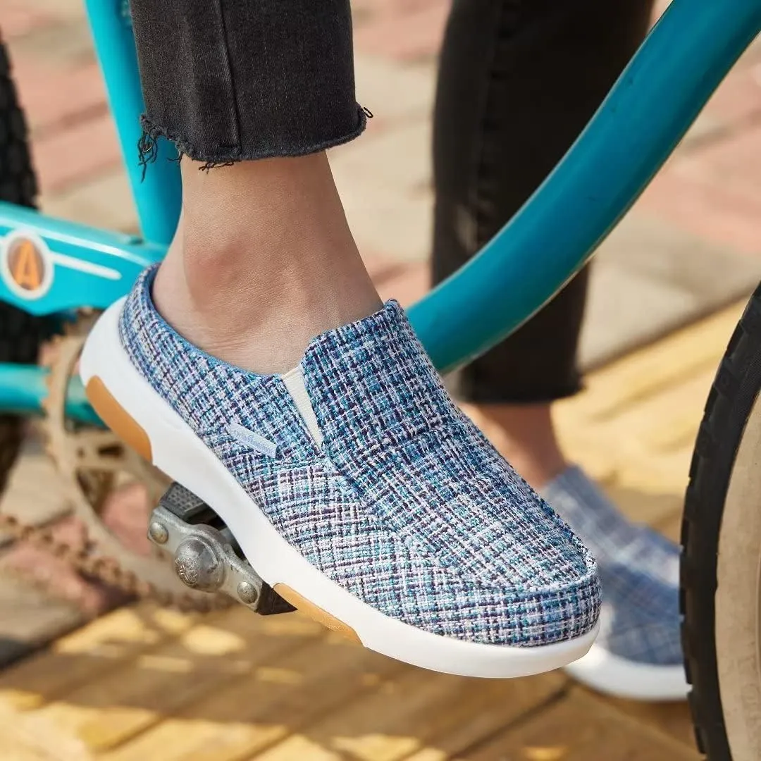OrthoComfoot Women's Orthopedic Slip-On Loafers Walking Shoes: Comfortable Arch Support Slippers for Plantar Fasciitis, Casual Canvas Orthotic Mule Clogs for Foot Heel Pain Relief