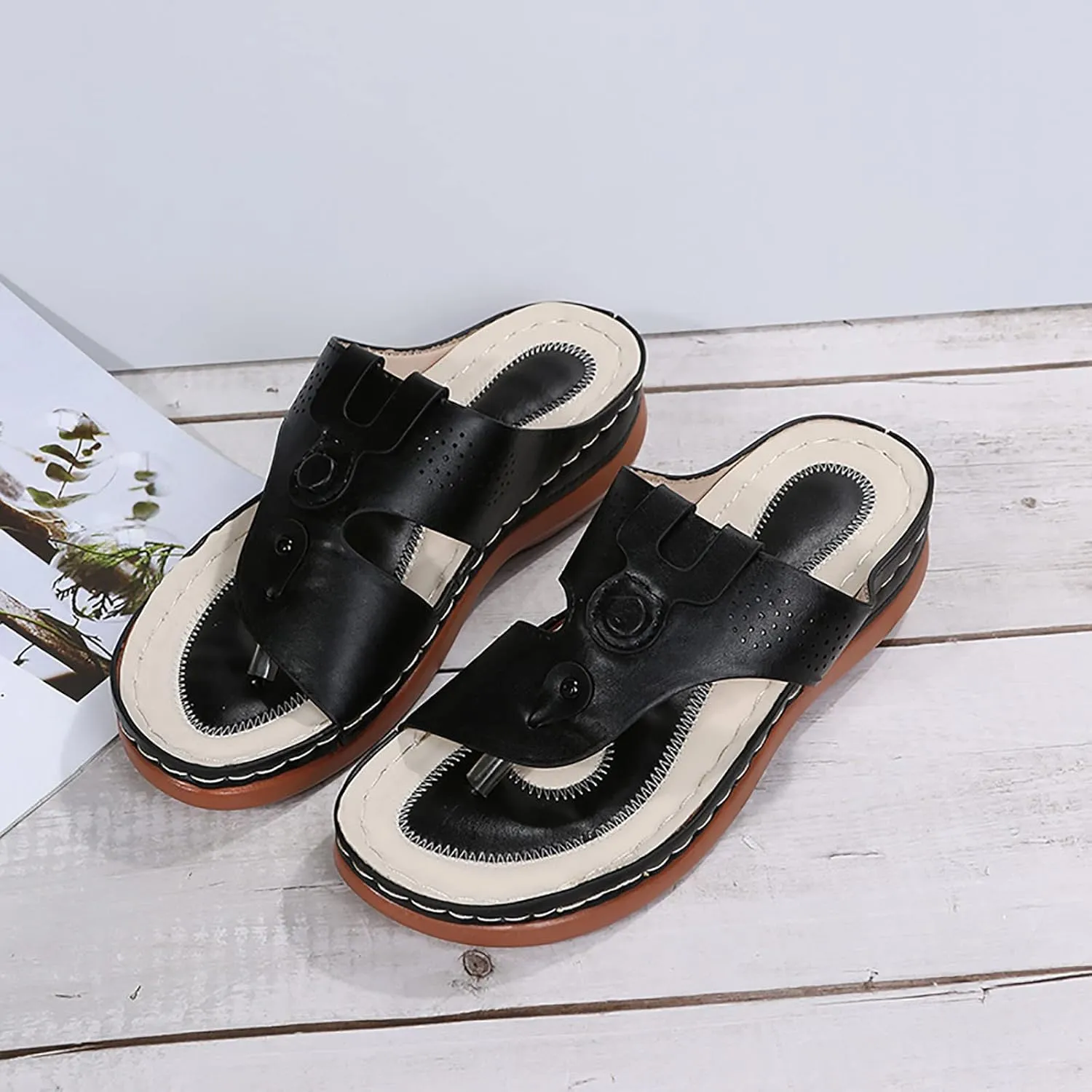 Orthopedic Flip Flops for Women Arch Support Plantar Fasciitis Relief Lightweight Yoga Mat Thong Sandals Summer Non Slip Casual