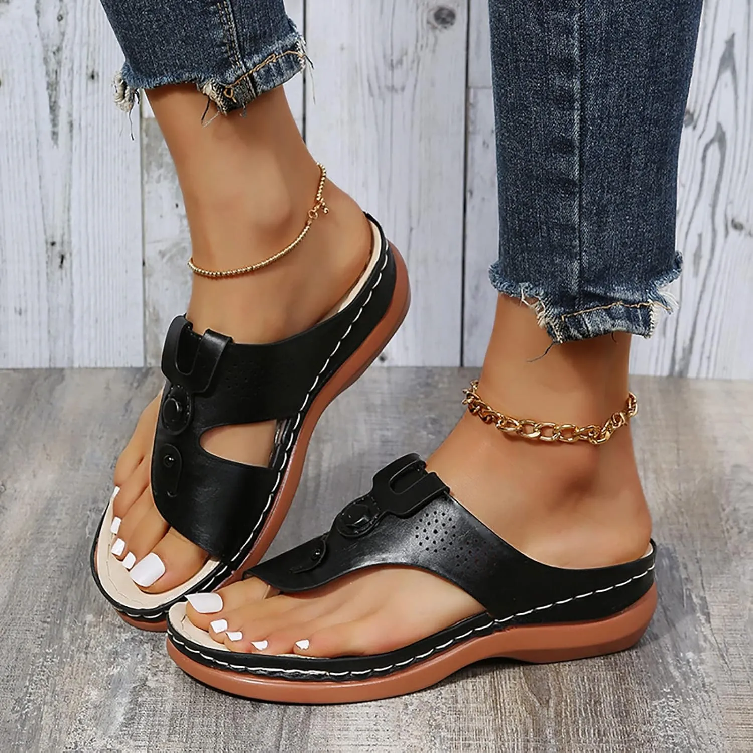 Orthopedic Flip Flops for Women Arch Support Plantar Fasciitis Relief Lightweight Yoga Mat Thong Sandals Summer Non Slip Casual
