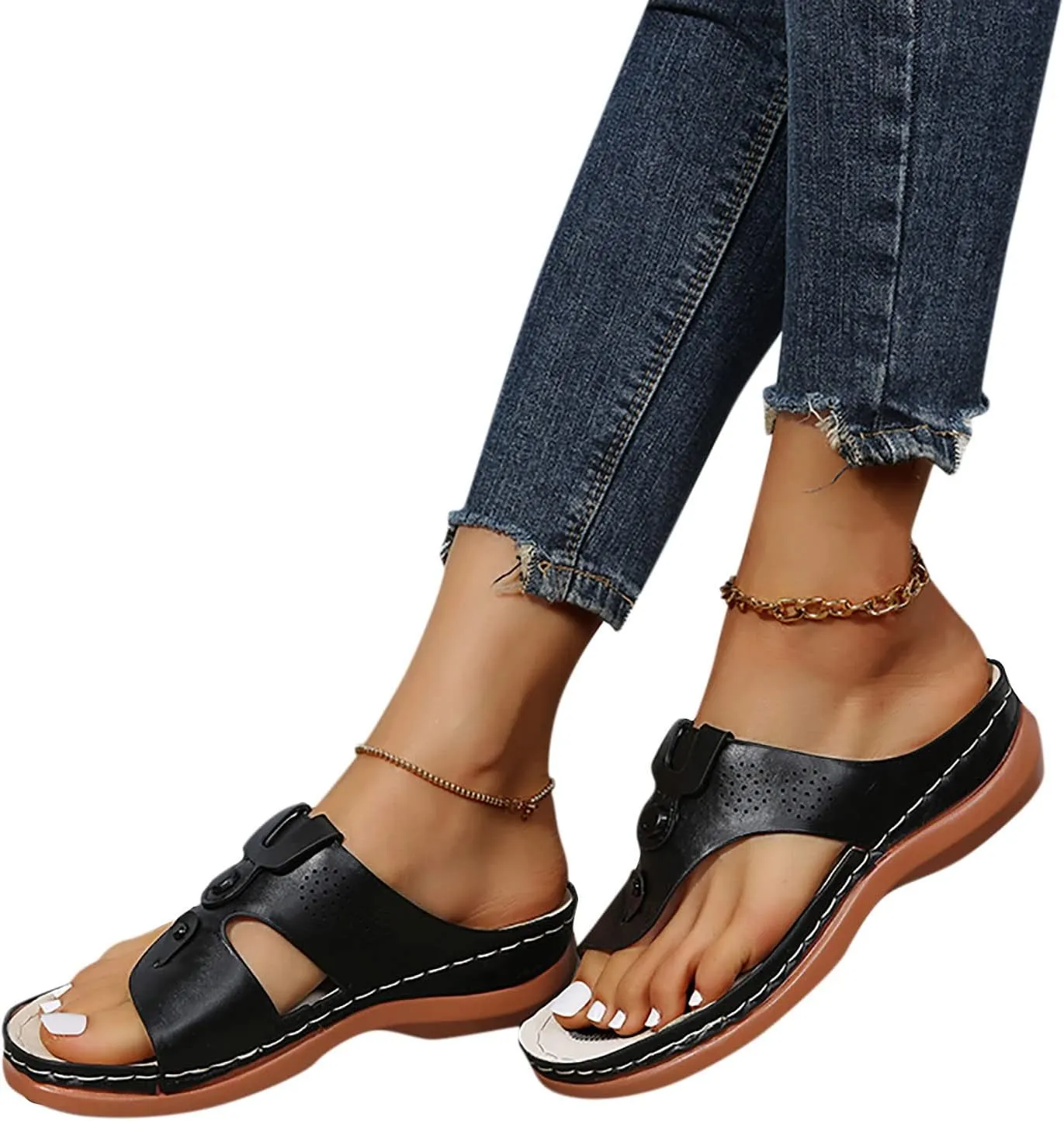 Orthopedic Flip Flops for Women Arch Support Plantar Fasciitis Relief Lightweight Yoga Mat Thong Sandals Summer Non Slip Casual