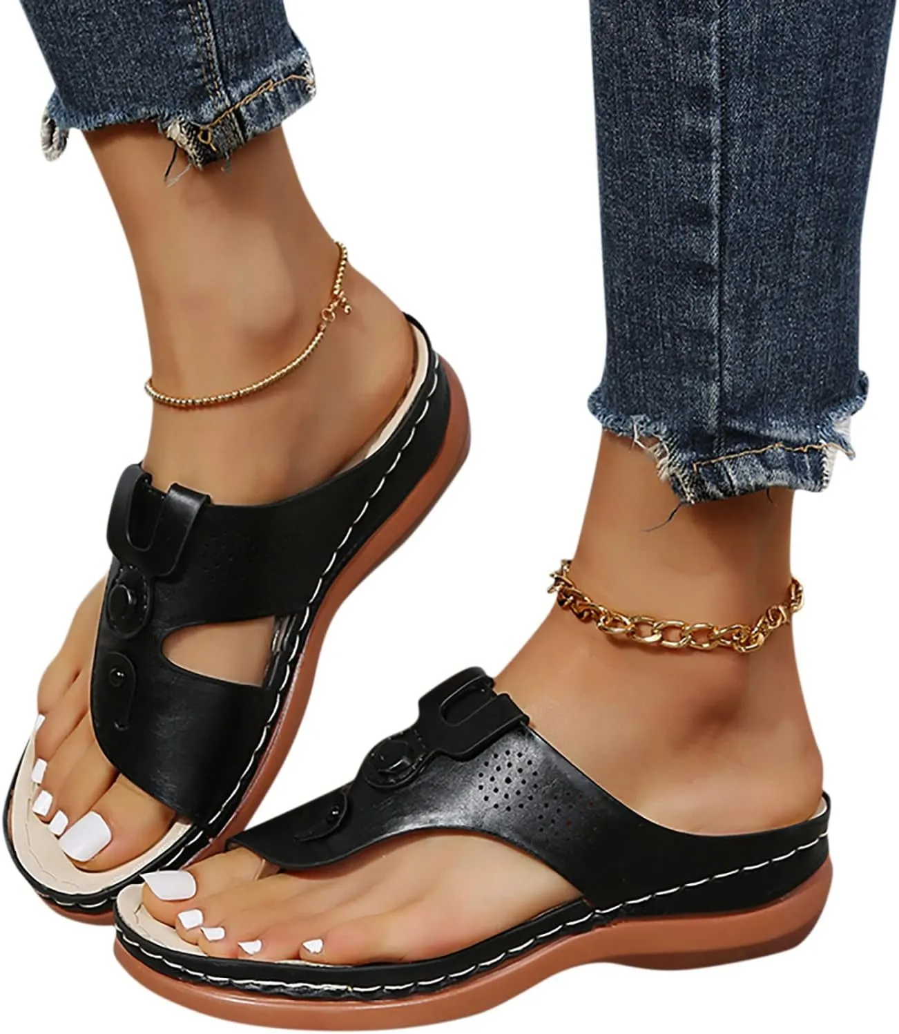 Orthopedic Flip Flops for Women Arch Support Plantar Fasciitis Relief Lightweight Yoga Mat Thong Sandals Summer Non Slip Casual