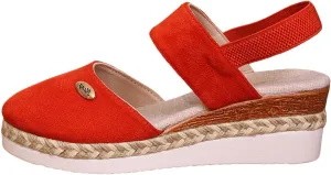 Orthopedic Platform Wedge Sandals for Women Summer Dressy Elastic Ankle Strap Closed Toe Anti Slip Beach Espadrilles Wedges Heel Casual Dressy with Adjustable Buckle Outdoor Shoes Sandals