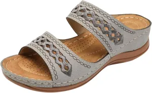 Orthopedic Sandals for Women with Arch Support Fashion Breathable Hollow Sandals Anti Slip Summer Flats Shoes