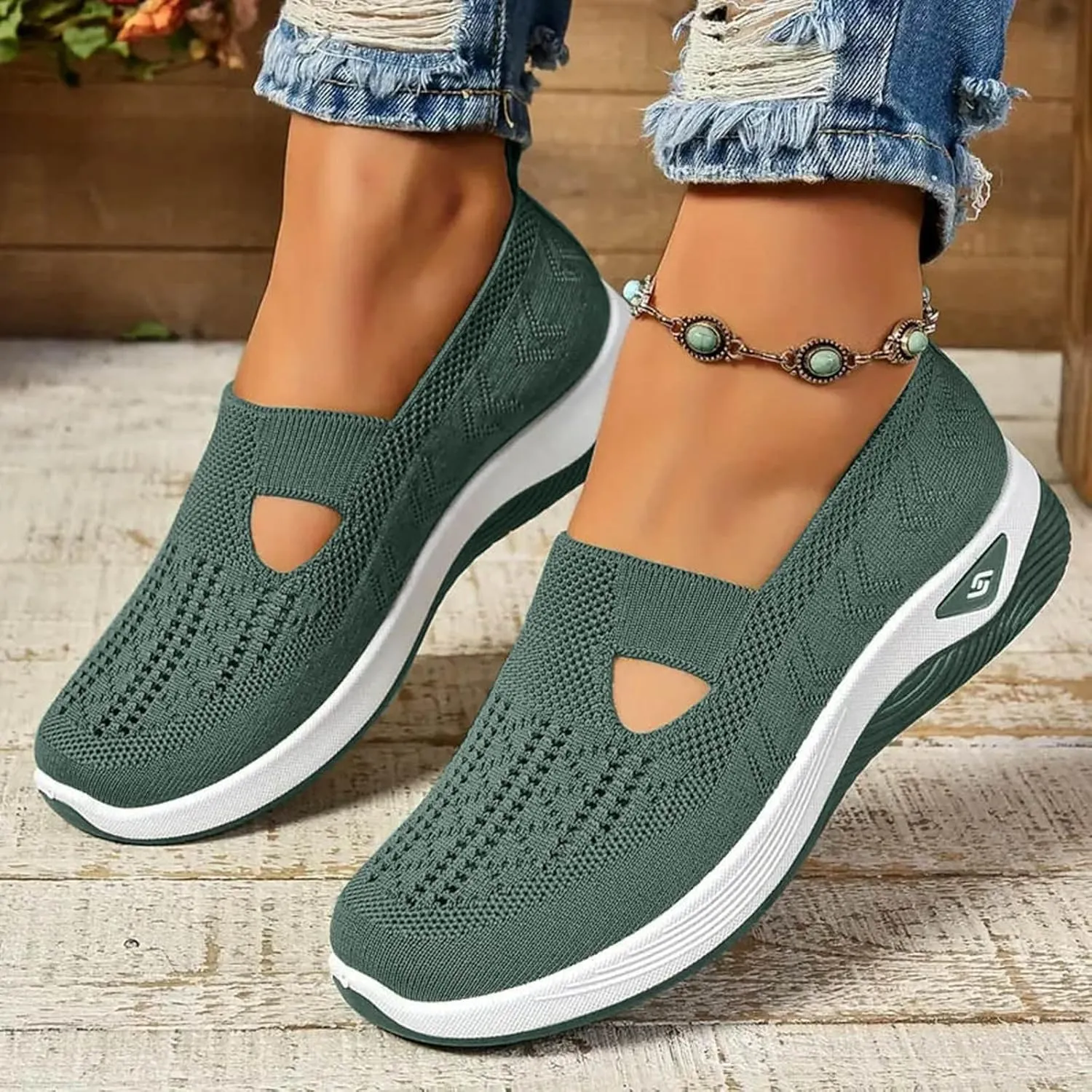 Orthopedic Shoes for Women - Lightweight, 2025 New, Woven Breathable, Soft Soled, Slip-On, Arch Support, Casual Walking Shoe Sneakers
