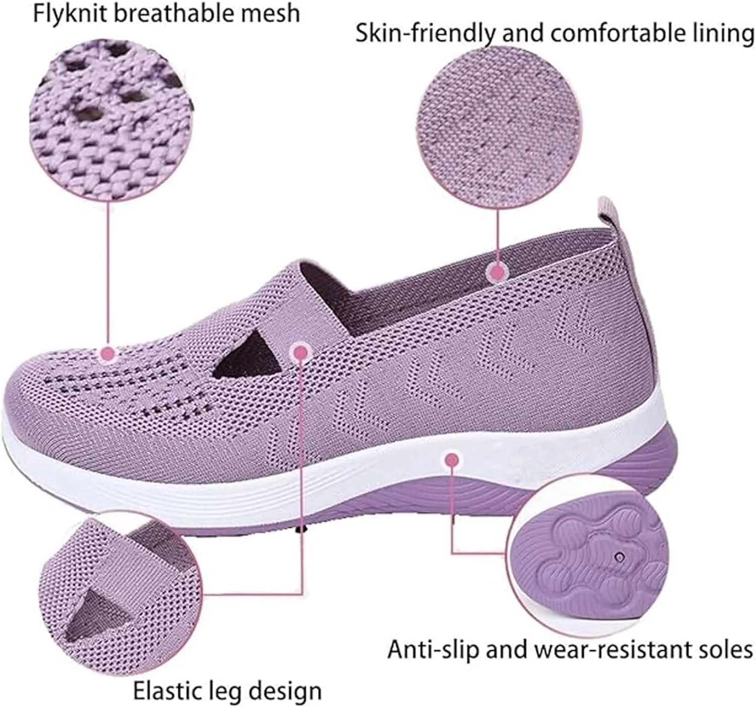 Orthopedic Shoes for Women - Lightweight, 2025 New, Woven Breathable, Soft Soled, Slip-On, Arch Support, Casual Walking Shoe Sneakers