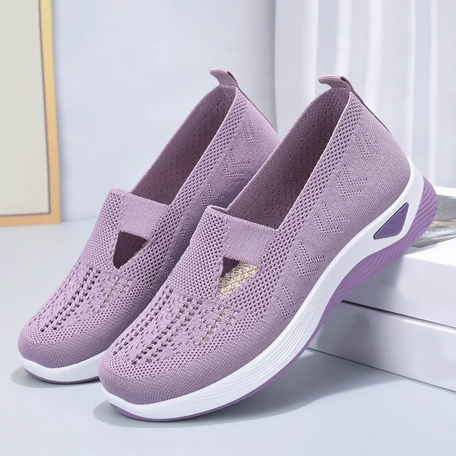 Orthopedic Shoes for Women Wide Width Breathable Walking Comfortable Non Slip Service Lightweight Sneakers