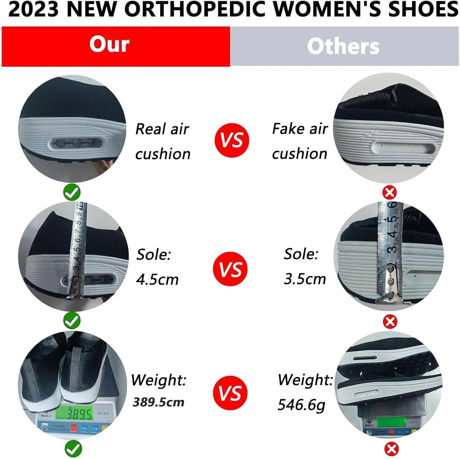 Orthopedic Sneakers for Women Walking Shoes Slip on Trainers Women's Comfortable Casual Breathable Shoe with Arch Support Sneaker