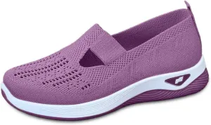 Orthowalk Womens Shoes Woven Arch Support Slip-On Sneakers Breathable Soft Indoor Outdoor Casual Walking Anti-Skid Sport Shoe
