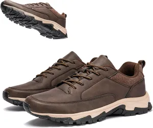 Outdoor Mens Hiking Shoes,Mens Slip on Walking Shoes,Casual Waterproof Driving Trekking Shoes Lightweight Outdoor Sneaker for Running Sports (Brown 40EU)