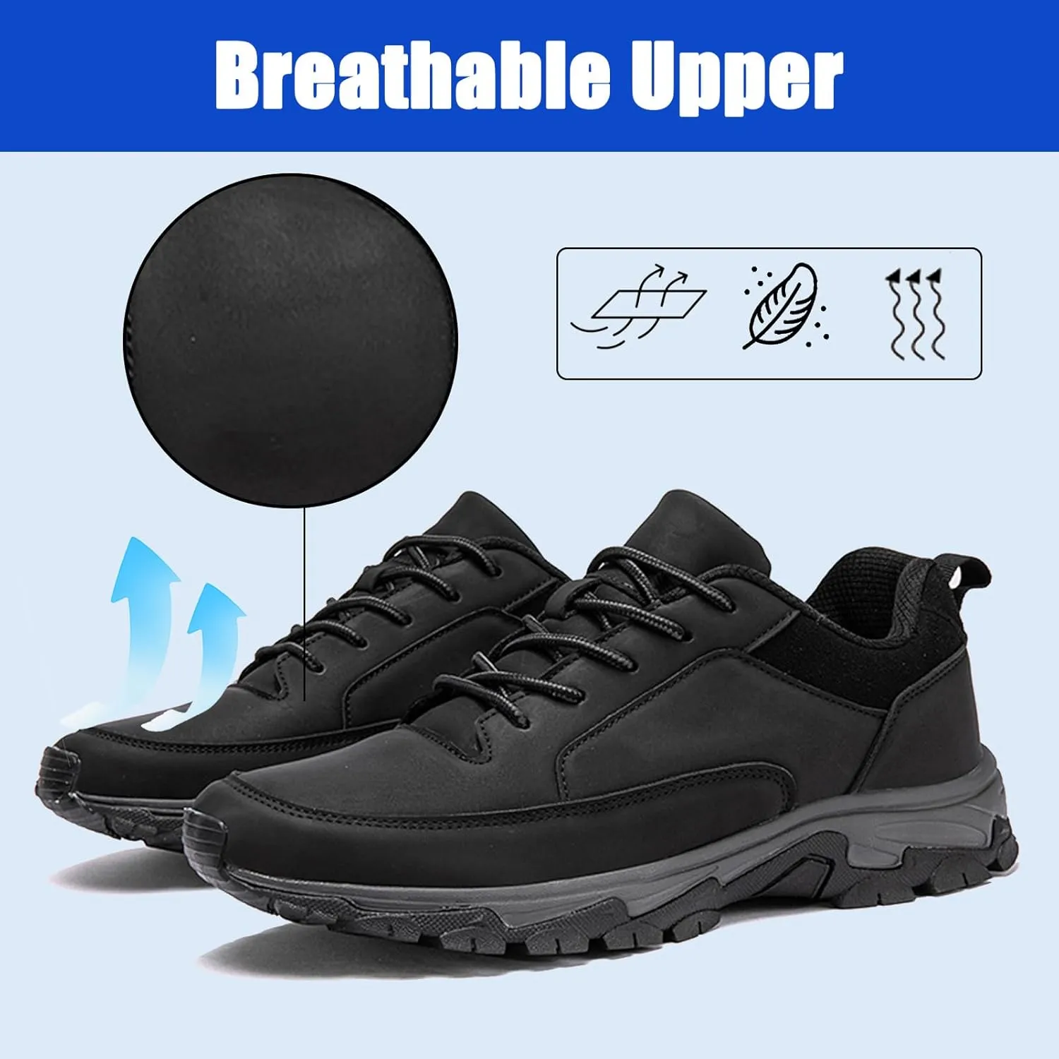Outdoor Mens Hiking Shoes,Mens Slip on Walking Shoes,Casual Waterproof Driving Trekking Shoes Lightweight Outdoor Sneaker for Running Sports (Brown 40EU)