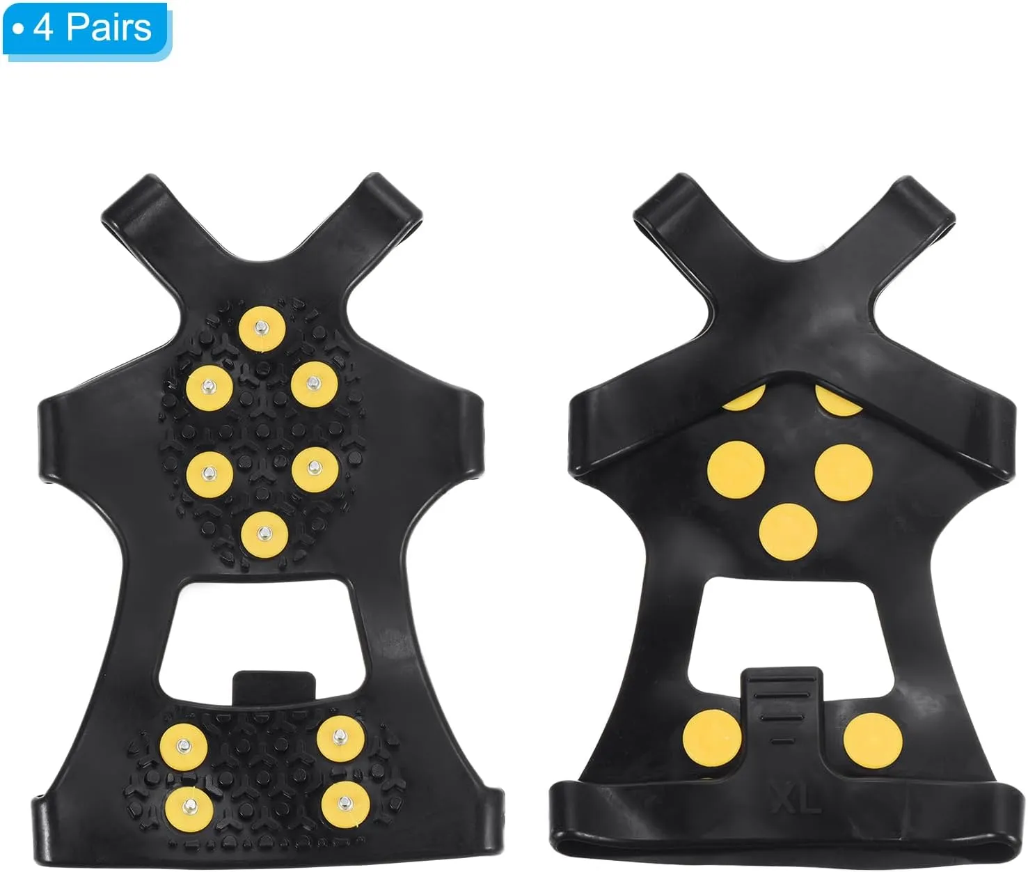 PATIKIL Ice Cleats, Anti-Slip Snow Traction Cleat 10 Steel Studs Crampons Universal Gripper Spikes Claw for Shoes and Boots