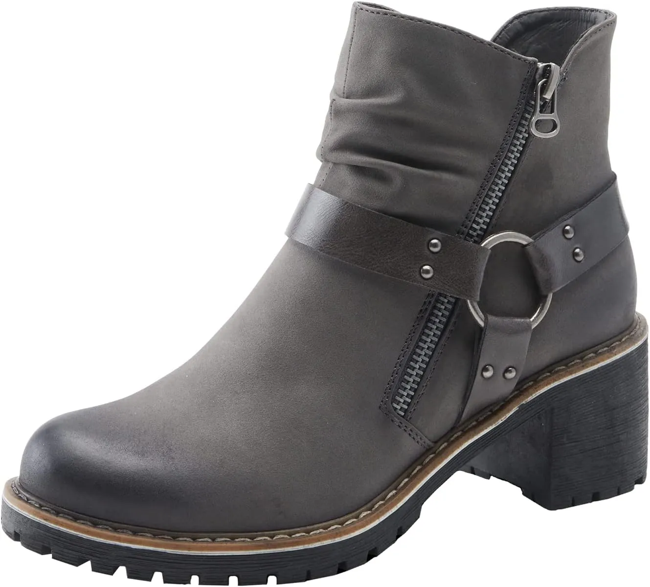 PATRIZIA Spring Step Firewood Booties for Women - Ladies Ankle Boots with Zipper Closure - Vegan Leather Womens Boots for Outdoor