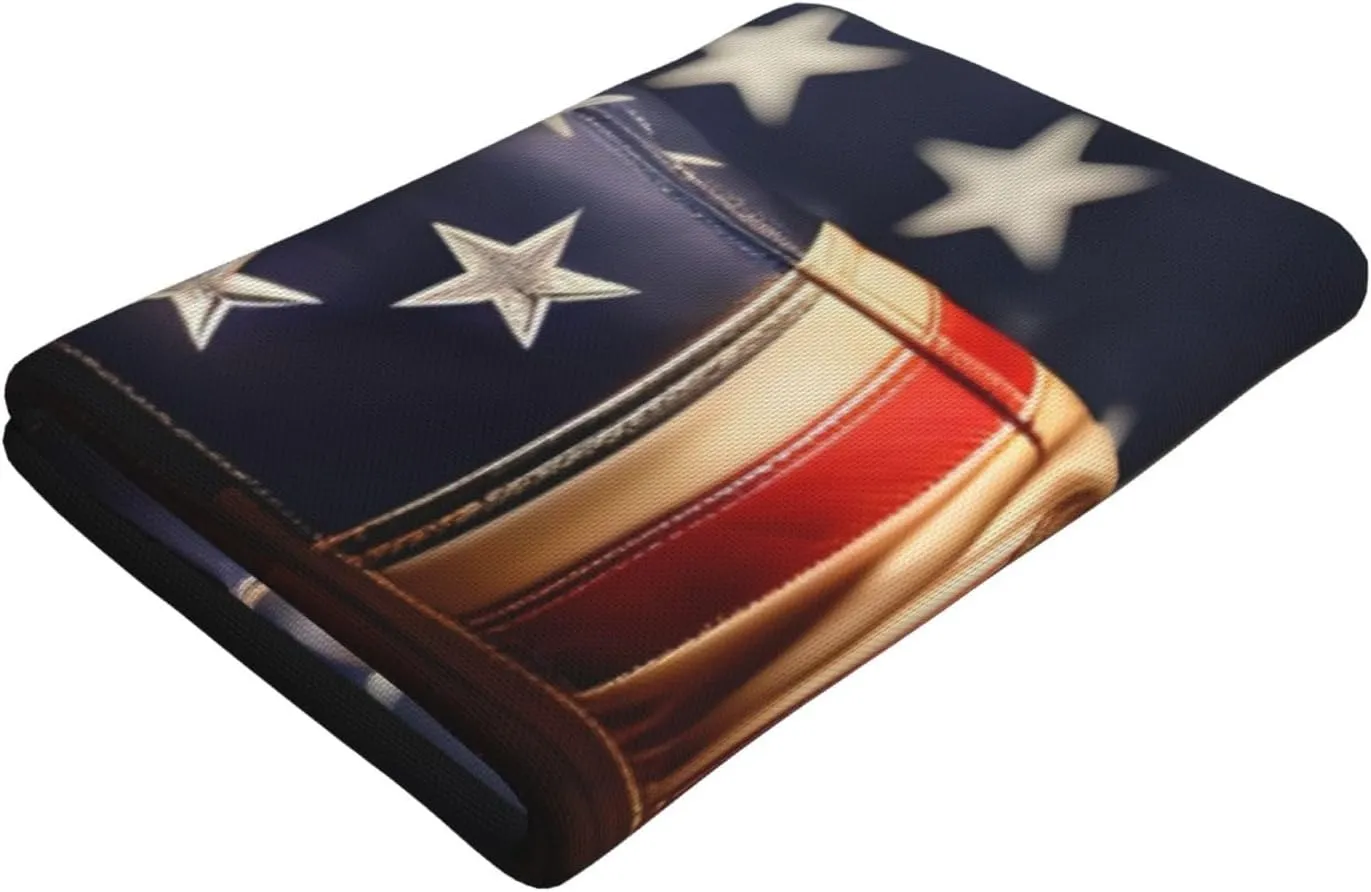 Peach Skin Velvet Quick Dry Lightweight American Flag with Cowboy Boots Print Beach Towel for Beach,Bath,Pool,Gym,Yoga