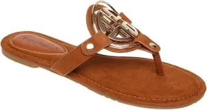 Pierre Dumas Women's Colored Flat Sandals Tan Suede Size 10