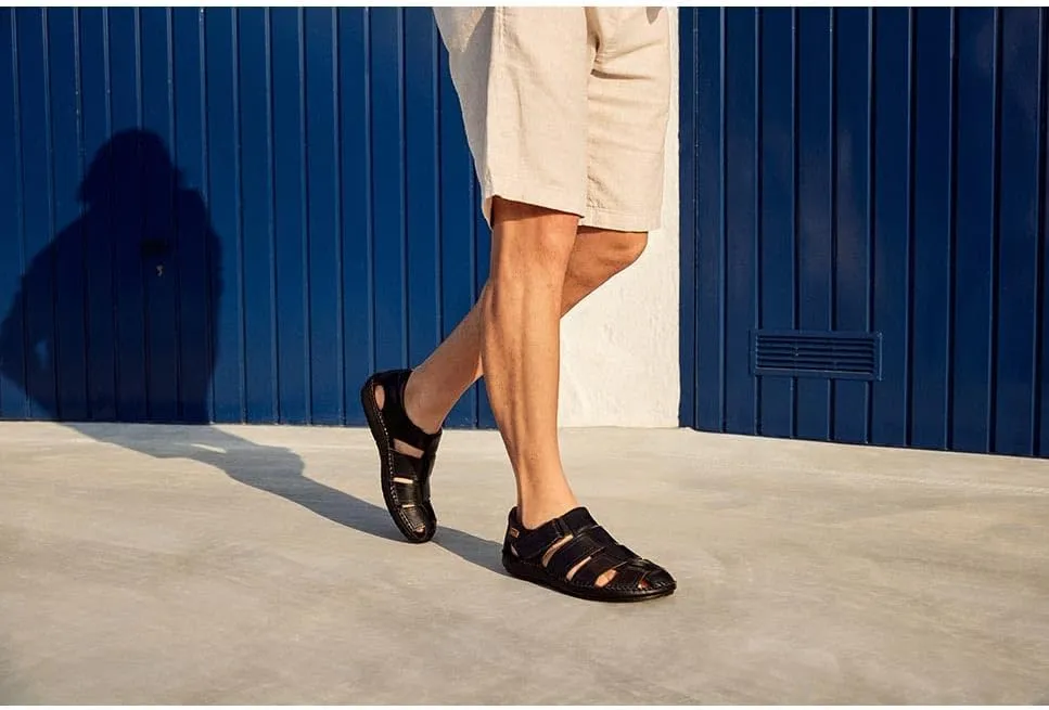 PIKOLINOS Flat Sandals Leather Tarifa for Man