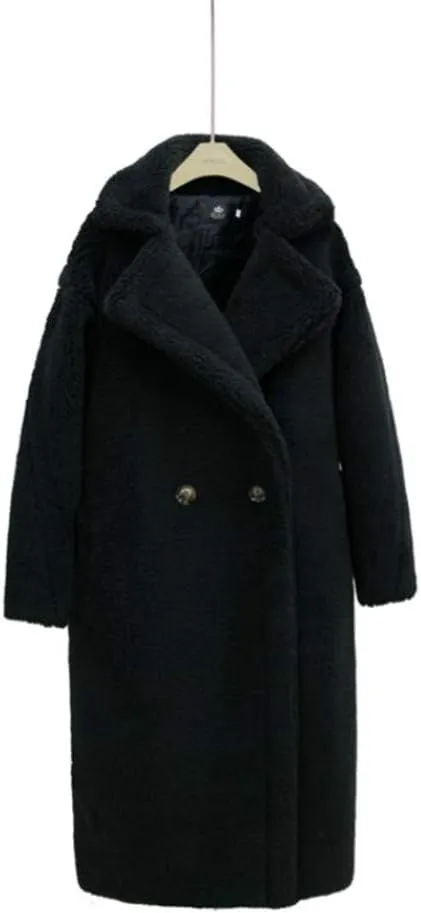 Pink Long Teddy Bear Coat,Women Winter Warm Faux Fur Jacket,Ladies Teddy Outdoor Overcoat