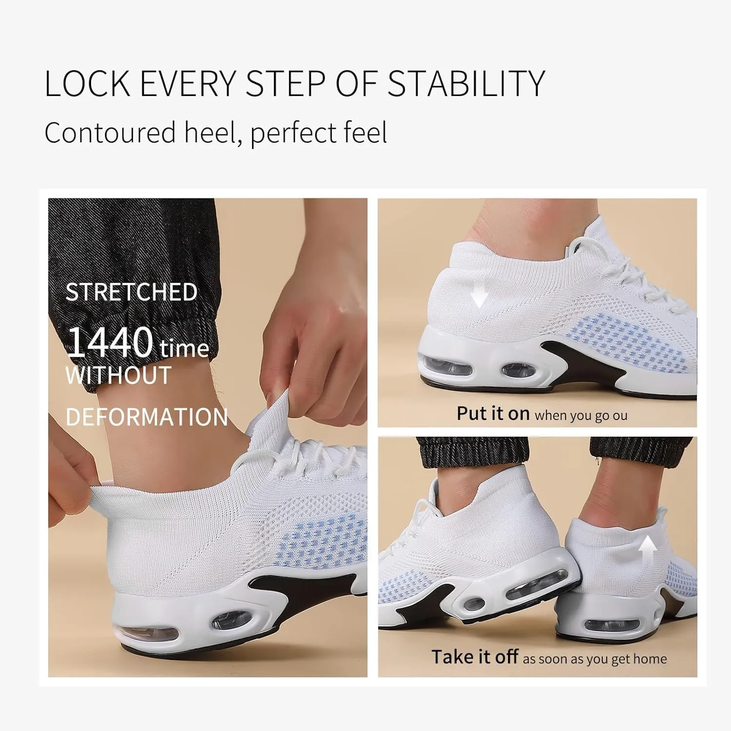 PIPIXIANWomens Walking Sock Sneakers, Knitted Lightweight, Orthopedic Outdoor Sock Shoes, Breathable Mesh Shoes