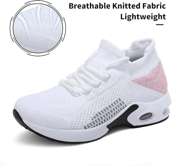 PIPIXIANWomens Walking Sock Sneakers, Knitted Lightweight, Orthopedic Outdoor Sock Shoes, Breathable Mesh Shoes