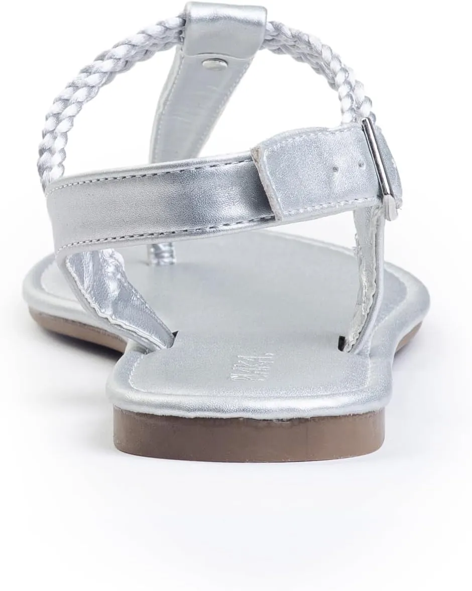 Plaka Rappel Women's Flat Sandals - Stylish and Dressy Womens Thong Sandals with Adjustable Buckle, Comfortable Strappy Rope Summer Sandals