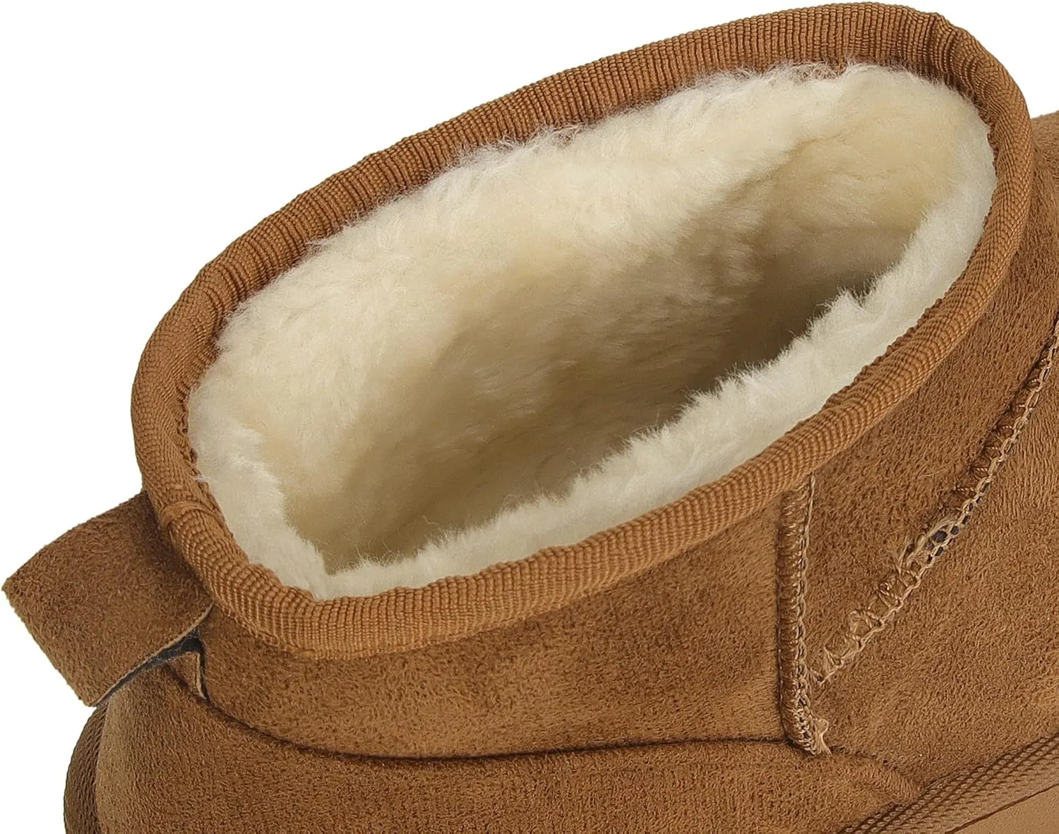 Platform Fur Boots for Women Classic Snow Low Boots Suede Leather Ankle Booties Warm Winter Mini Platform Boot Faux Fur Lining Shoes for Indoor Outdoor