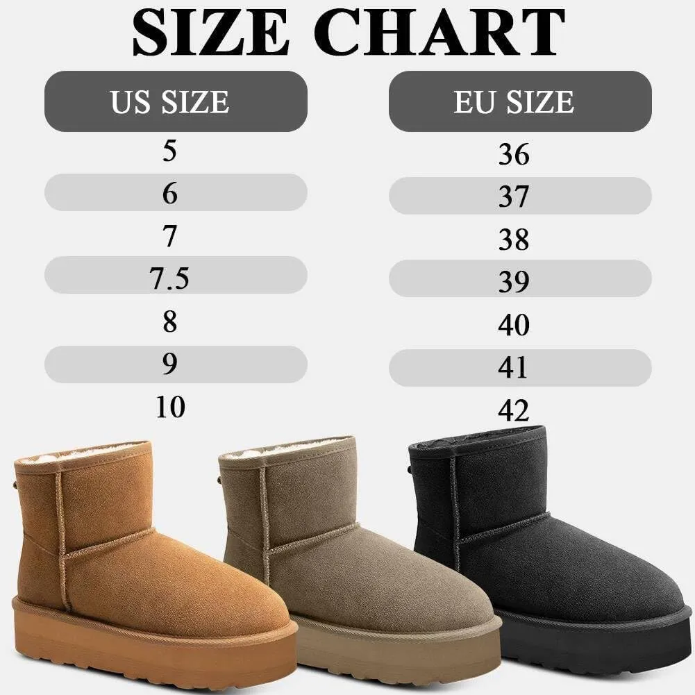 Platform Mini Boots Snow Boots for Women Winter Slippers Boots Non-slip and Waterproof Lightweight Comfortable Stay Warm