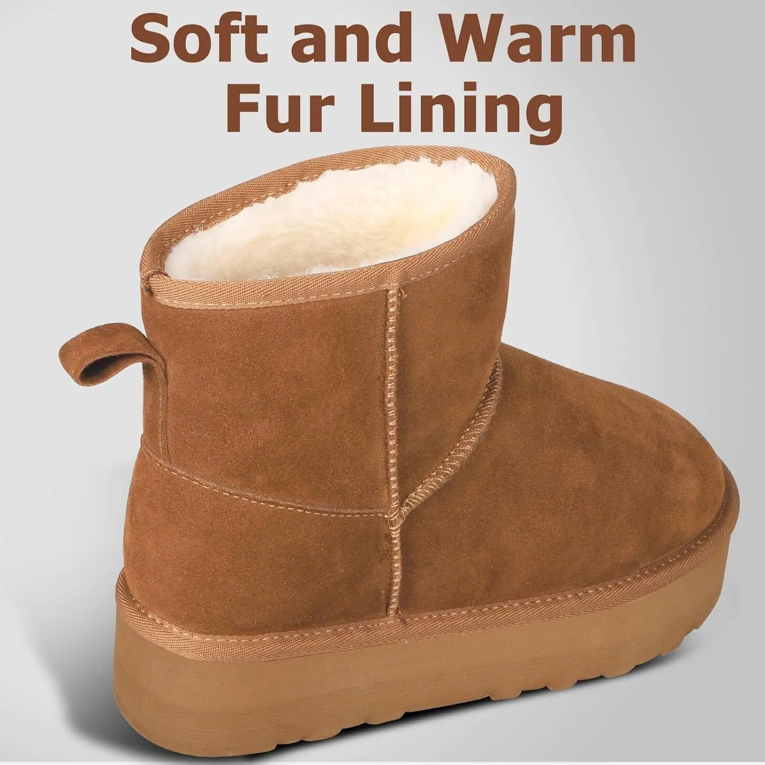 Platform Mini Boots Snow Boots for Women Winter Slippers Boots Non-slip and Waterproof Lightweight Comfortable Stay Warm